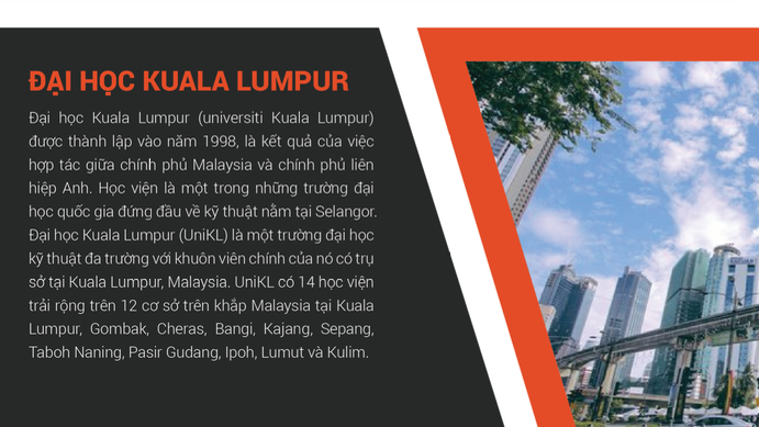 Thông báo về chương trình Học kỳ tiếng anh LEVEL 6 tại Đại học Kuala Lumpur, Malaysia