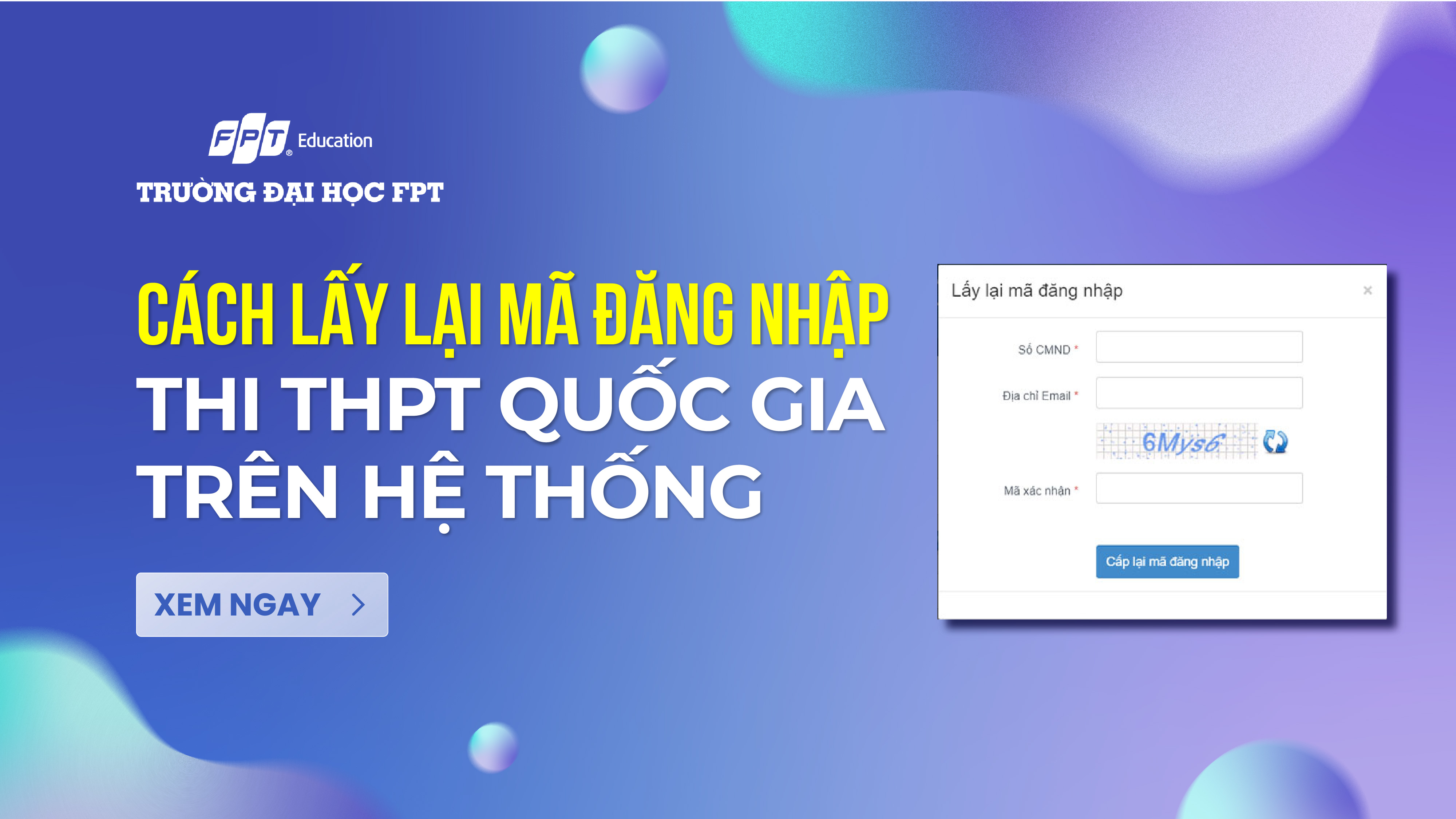 cách lấy lại mã đăng nhập thi THPT Quốc gia