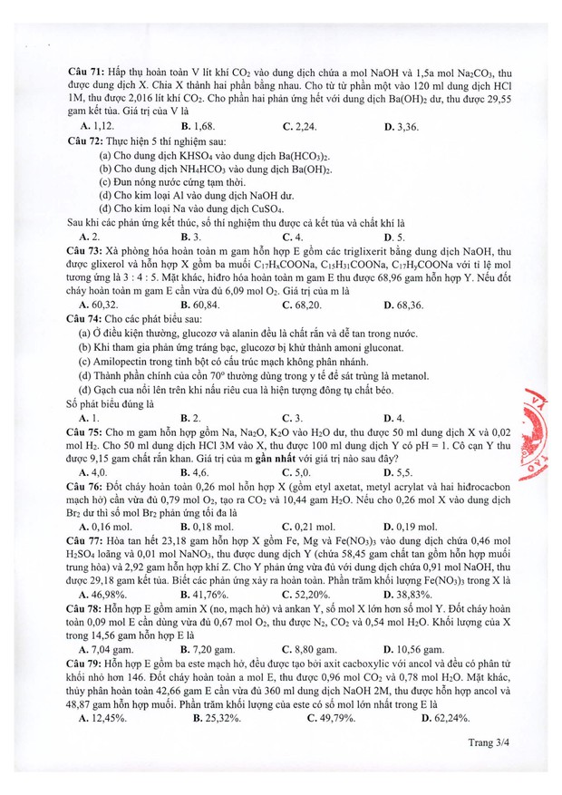 Đề thi minh họa THPT Quốc gia 2021 môn Hóa học - Ảnh 3.