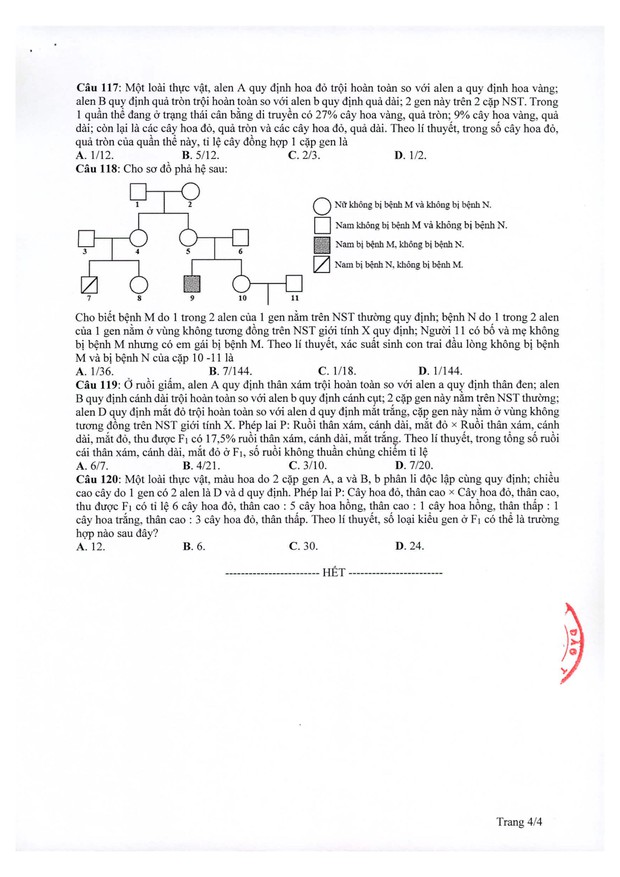 Đề thi minh họa THPT Quốc gia 2021 môn Sinh học - Ảnh 4.